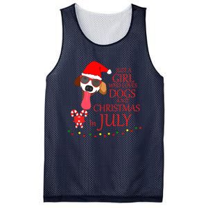 Just a Girl Who loves Dogs and Christmas in July Summer Gift Mesh Reversible Basketball Jersey Tank