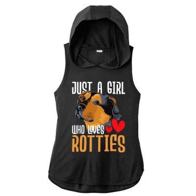 Just A Girl Who Loves Rotties Rottweiler Dog Owner Puppy Ladies PosiCharge Tri-Blend Wicking Draft Hoodie Tank