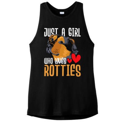 Just A Girl Who Loves Rotties Rottweiler Dog Owner Puppy Ladies PosiCharge Tri-Blend Wicking Tank