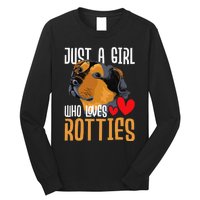 Just A Girl Who Loves Rotties Rottweiler Dog Owner Puppy Long Sleeve Shirt