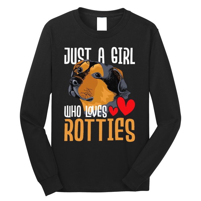 Just A Girl Who Loves Rotties Rottweiler Dog Owner Puppy Long Sleeve Shirt