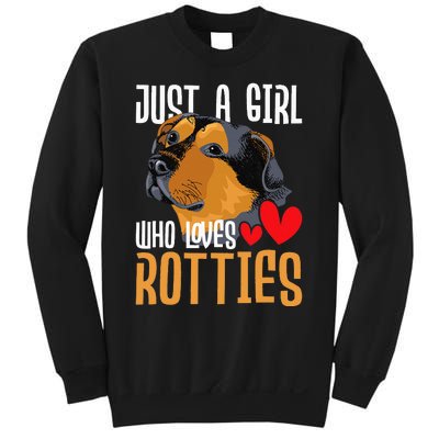 Just A Girl Who Loves Rotties Rottweiler Dog Owner Puppy Sweatshirt