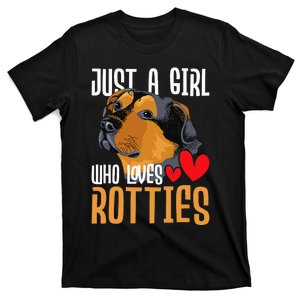 Just A Girl Who Loves Rotties Rottweiler Dog Owner Puppy T-Shirt