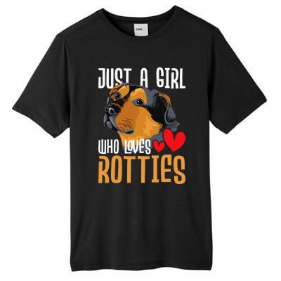 Just A Girl Who Loves Rotties Rottweiler Dog Owner Puppy Tall Fusion ChromaSoft Performance T-Shirt