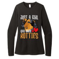 Just A Girl Who Loves Rotties Rottweiler Dog Owner Puppy Womens CVC Long Sleeve Shirt