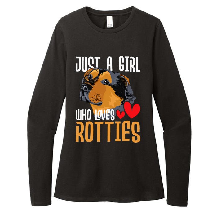 Just A Girl Who Loves Rotties Rottweiler Dog Owner Puppy Womens CVC Long Sleeve Shirt