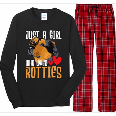 Just A Girl Who Loves Rotties Rottweiler Dog Owner Puppy Long Sleeve Pajama Set