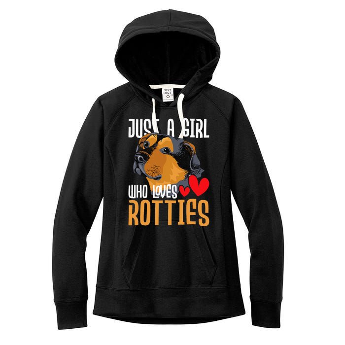 Just A Girl Who Loves Rotties Rottweiler Dog Owner Puppy Women's Fleece Hoodie