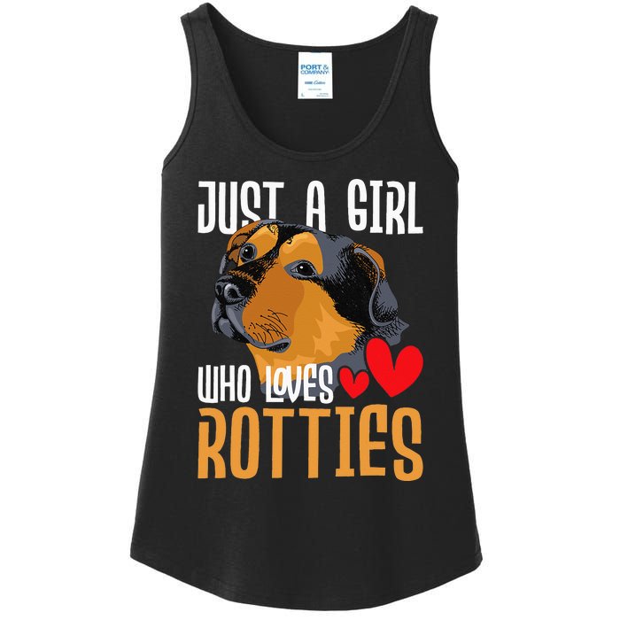 Just A Girl Who Loves Rotties Rottweiler Dog Owner Puppy Ladies Essential Tank