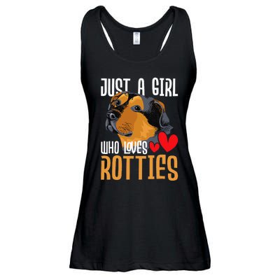 Just A Girl Who Loves Rotties Rottweiler Dog Owner Puppy Ladies Essential Flowy Tank