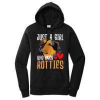 Just A Girl Who Loves Rotties Rottweiler Dog Owner Puppy Women's Pullover Hoodie