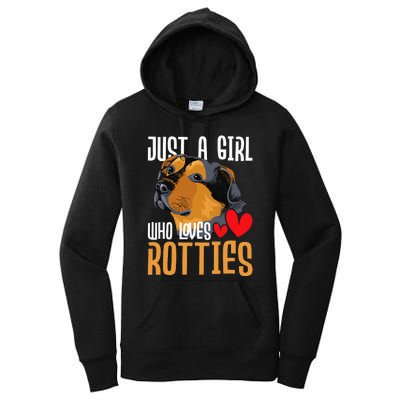 Just A Girl Who Loves Rotties Rottweiler Dog Owner Puppy Women's Pullover Hoodie