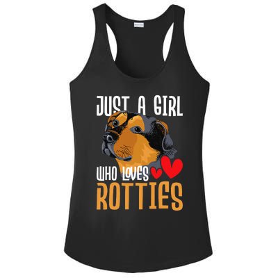 Just A Girl Who Loves Rotties Rottweiler Dog Owner Puppy Ladies PosiCharge Competitor Racerback Tank