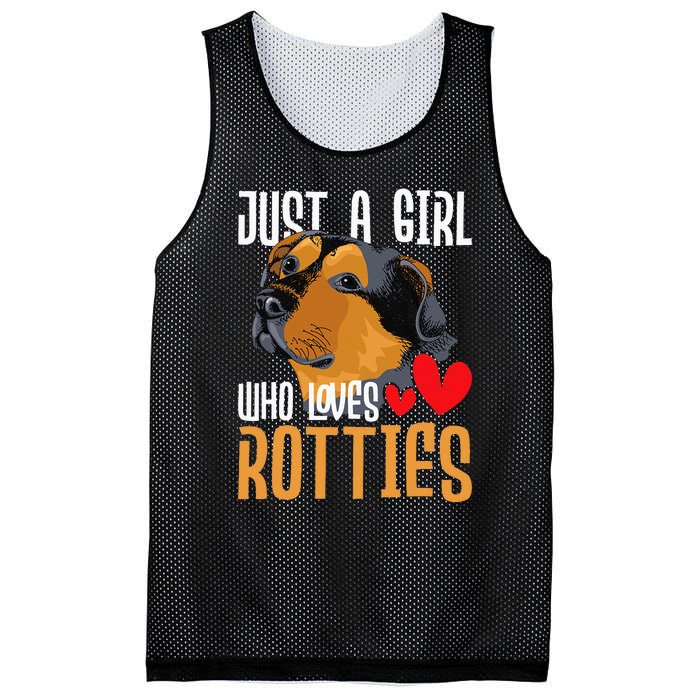 Just A Girl Who Loves Rotties Rottweiler Dog Owner Puppy Mesh Reversible Basketball Jersey Tank