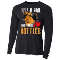 Just A Girl Who Loves Rotties Rottweiler Dog Owner Puppy Cooling Performance Long Sleeve Crew