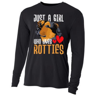 Just A Girl Who Loves Rotties Rottweiler Dog Owner Puppy Cooling Performance Long Sleeve Crew