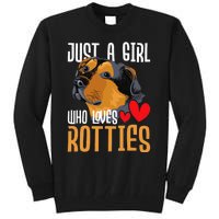 Just A Girl Who Loves Rotties Rottweiler Dog Owner Puppy Tall Sweatshirt