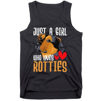 Just A Girl Who Loves Rotties Rottweiler Dog Owner Puppy Tank Top