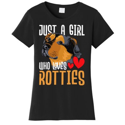 Just A Girl Who Loves Rotties Rottweiler Dog Owner Puppy Women's T-Shirt