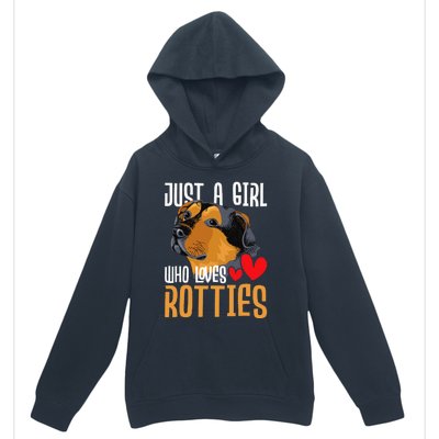 Just A Girl Who Loves Rotties Rottweiler Dog Owner Puppy Urban Pullover Hoodie