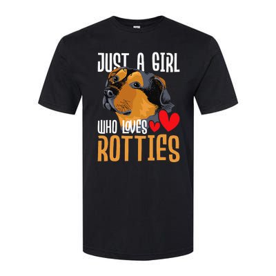 Just A Girl Who Loves Rotties Rottweiler Dog Owner Puppy Softstyle CVC T-Shirt