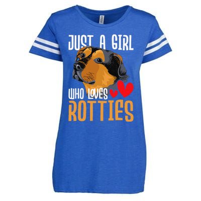 Just A Girl Who Loves Rotties Rottweiler Dog Owner Puppy Enza Ladies Jersey Football T-Shirt