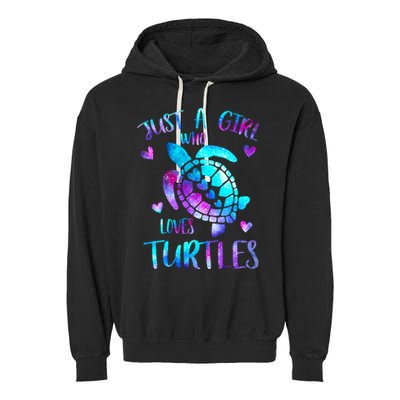Just A Girl Who Loves Turtles Galaxy Space Sea Turtle Lover Meaningful Gift Garment-Dyed Fleece Hoodie