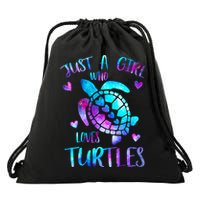 Just A Girl Who Loves Turtles Galaxy Space Sea Turtle Lover Meaningful Gift Drawstring Bag