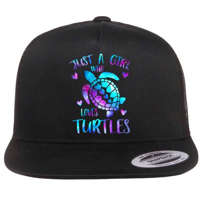 Just A Girl Who Loves Turtles Galaxy Space Sea Turtle Lover Meaningful Gift Flatbill Hat