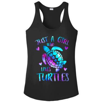 Just A Girl Who Loves Turtles Galaxy Space Sea Turtle Lover Meaningful Gift Ladies PosiCharge Competitor Racerback Tank