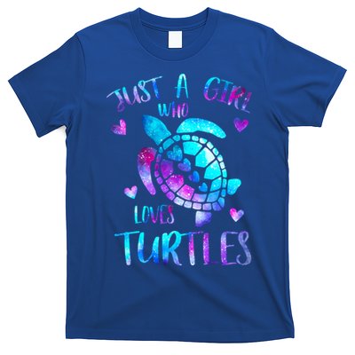 Just A Girl Who Loves Turtles Galaxy Space Sea Turtle Lover Meaningful Gift T-Shirt