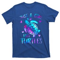 Just A Girl Who Loves Turtles Galaxy Space Sea Turtle Lover Meaningful Gift T-Shirt