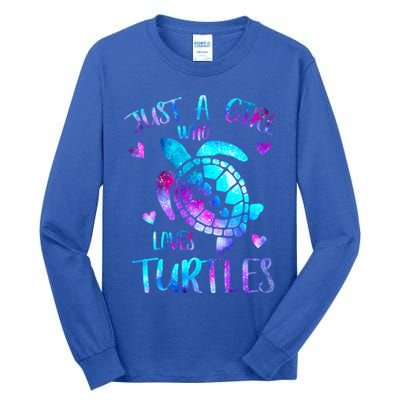 Just A Girl Who Loves Turtles Galaxy Space Sea Turtle Lover Meaningful Gift Tall Long Sleeve T-Shirt