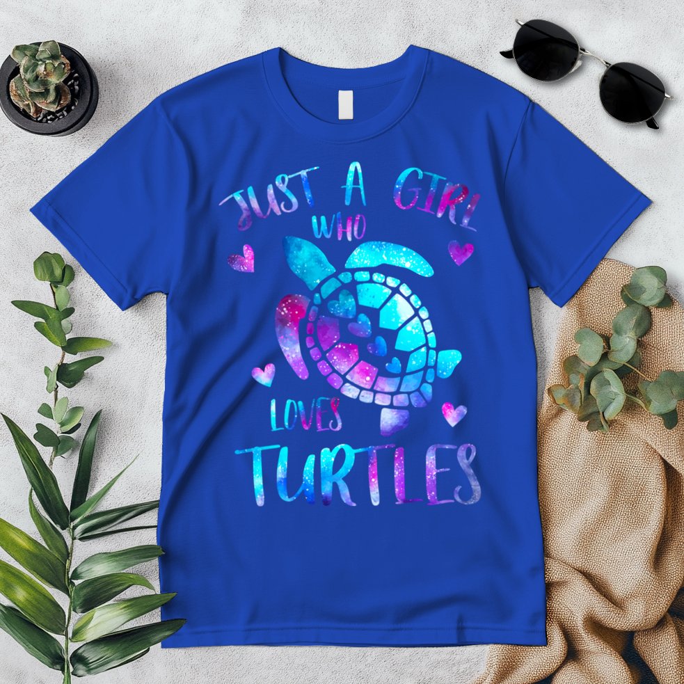 Just A Girl Who Loves Turtles Galaxy Space Sea Turtle Lover Meaningful Gift Premium T-Shirt