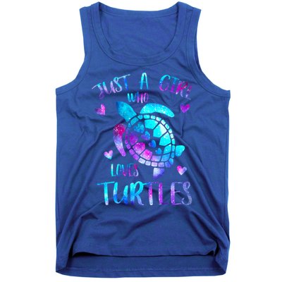 Just A Girl Who Loves Turtles Galaxy Space Sea Turtle Lover Meaningful Gift Tank Top