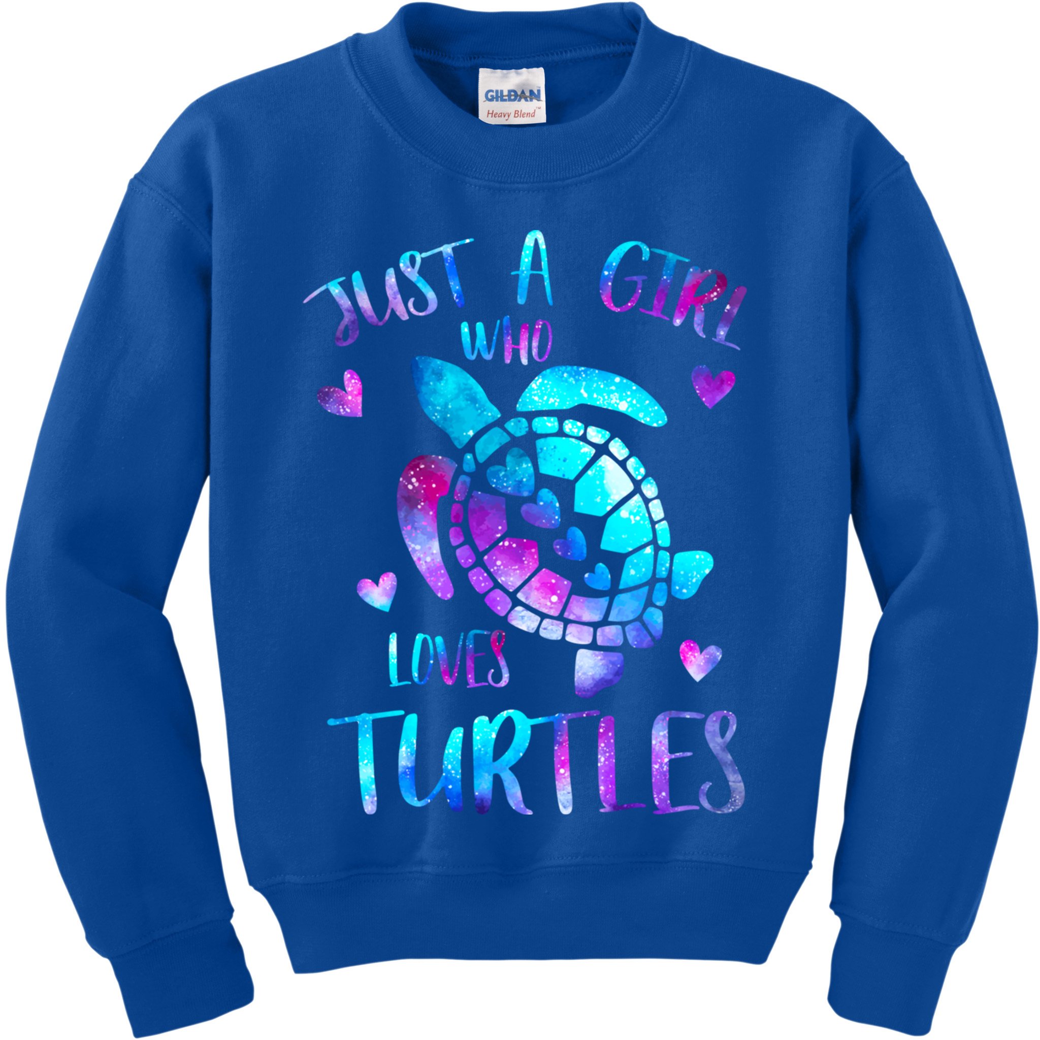 Just A Girl Who Loves Turtles Galaxy Space Sea Turtle Lover Meaningful Gift Kids Sweatshirt