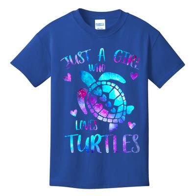 Just A Girl Who Loves Turtles Galaxy Space Sea Turtle Lover Meaningful Gift Kids T-Shirt