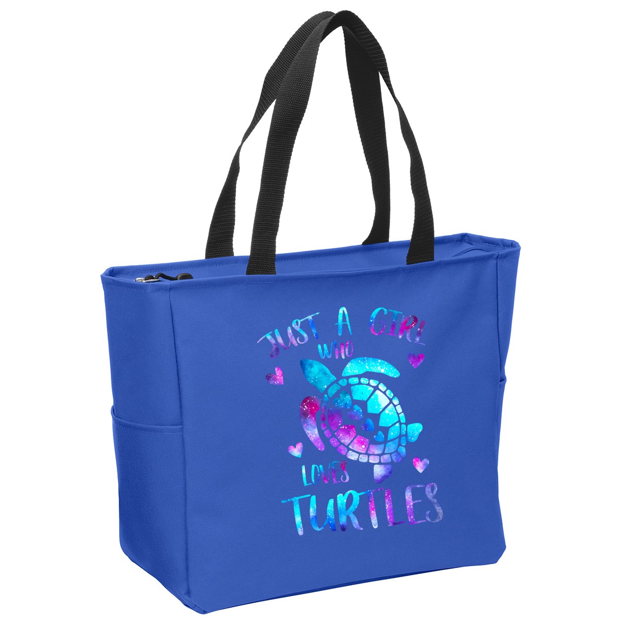 Just A Girl Who Loves Turtles Galaxy Space Sea Turtle Lover Meaningful Gift Zip Tote Bag