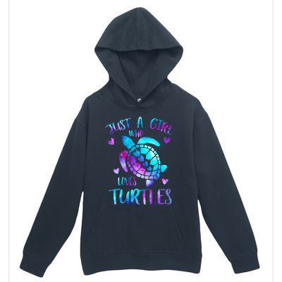 Just A Girl Who Loves Turtles Galaxy Space Sea Turtle Lover Meaningful Gift Urban Pullover Hoodie