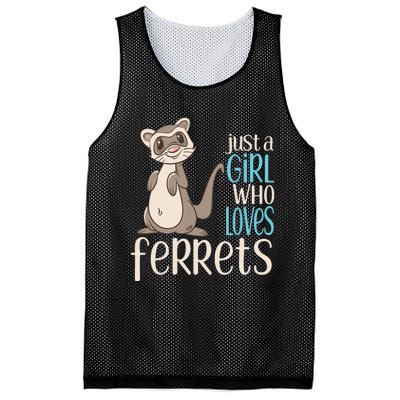 Just A Girl Who Loves Ferrets Gift For Girl Women Mesh Reversible Basketball Jersey Tank