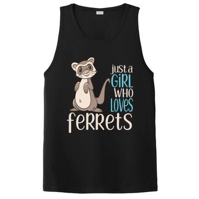 Just A Girl Who Loves Ferrets Gift For Girl Women PosiCharge Competitor Tank