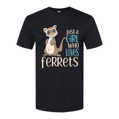 Just A Girl Who Loves Ferrets Gift For Girl Women Softstyle CVC T-Shirt