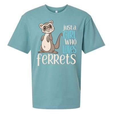 Just A Girl Who Loves Ferrets Gift For Girl Women Sueded Cloud Jersey T-Shirt