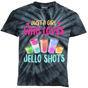 Just A Girl Who Loves Jello Shots Funny Drinking Gift Kids Tie-Dye T-Shirt