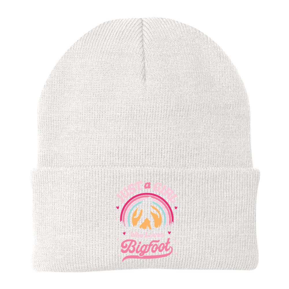 Just A Girl Who Loves Bigfoot Funny Funny Funny Bigfoot Beanie