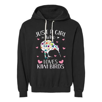 Just A Girl Who Loves Kiwis Cute Kiwi Lover Girls Kids Garment-Dyed Fleece Hoodie