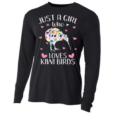 Just A Girl Who Loves Kiwis Cute Kiwi Lover Girls Kids Cooling Performance Long Sleeve Crew