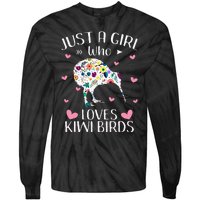 Just A Girl Who Loves Kiwis Cute Kiwi Lover Girls Kids Tie-Dye Long Sleeve Shirt