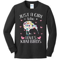 Just A Girl Who Loves Kiwis Cute Kiwi Lover Girls Kids Kids Long Sleeve Shirt