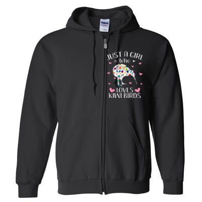 Just A Girl Who Loves Kiwis Cute Kiwi Lover Girls Kids Full Zip Hoodie